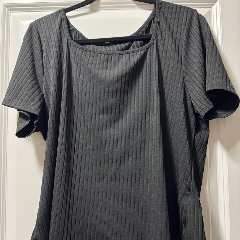 SHEIN Frenchy Plus Square Neck Rib Knit Tee